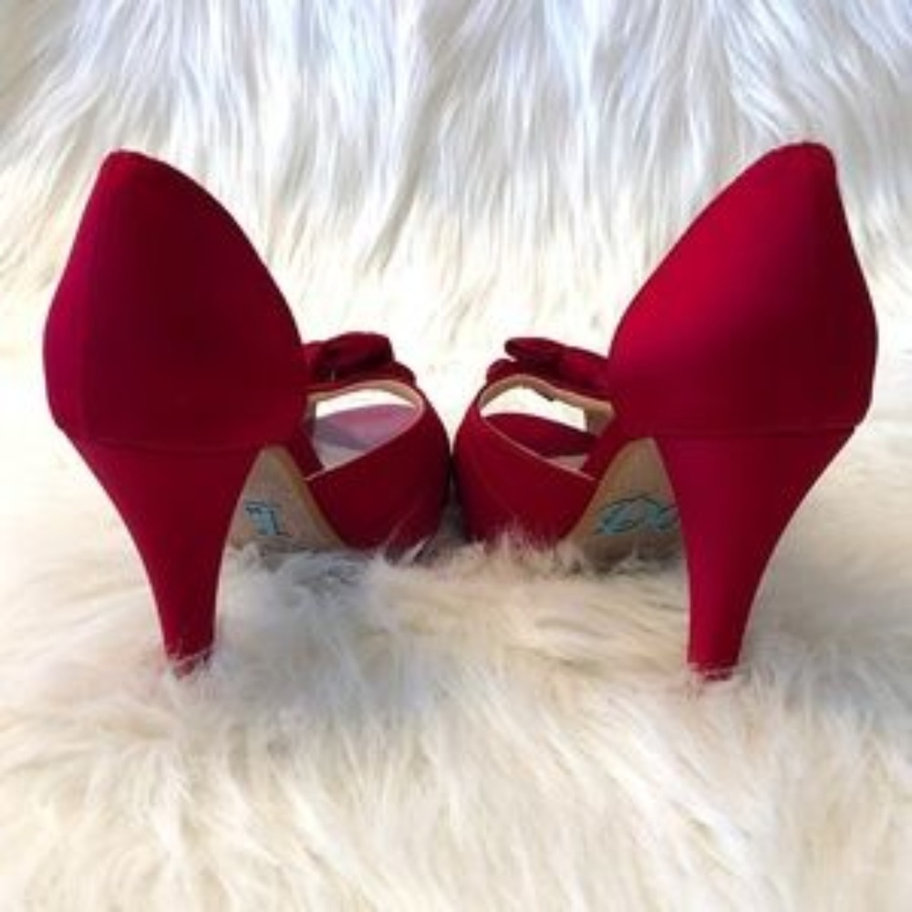 NEW Satin Peep Toe Bow D'Orsay Platform Stiletto - Picture 7 of 9